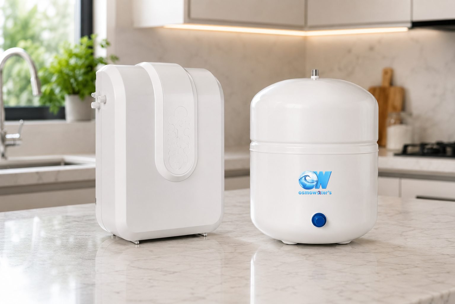 Modern mutfakta Osmowater su arıtma çeşmesi