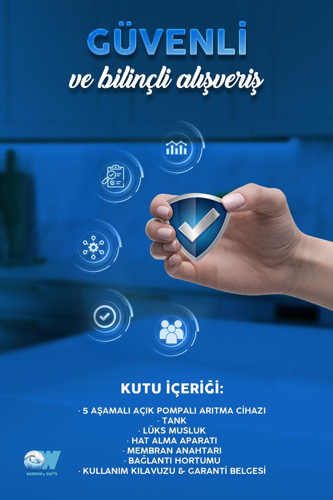 Osmowaters  OSMOWATERS AÇIK KASA 5 AŞAMALI POMPALI SU ARITMA CİHAZI görsel 3