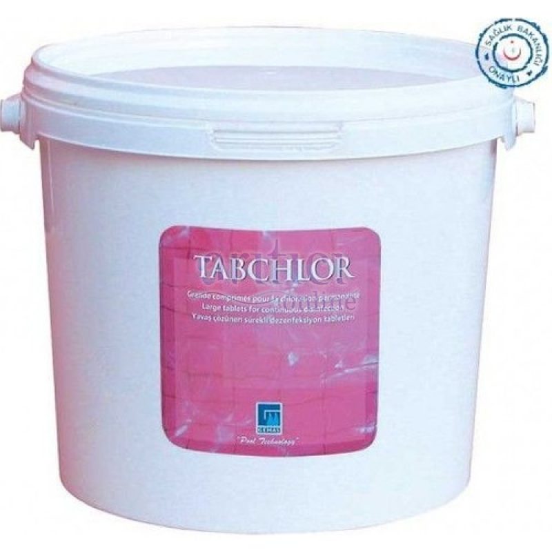 GEMAŞ “TABCHLOR” STABİLİZE TRİKLOR TABLETİ, 200 GR %90 KLOR İÇERİĞİ (5KG) görsel 2