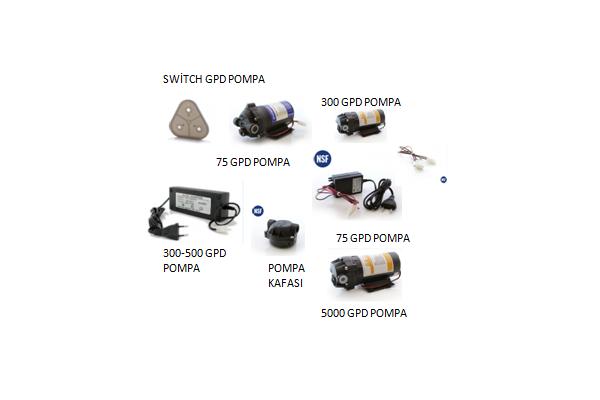 75-300-400-500 GPD CİHAZ POMPA,ADAPTÖR VE YEDEK PARÇALAR  