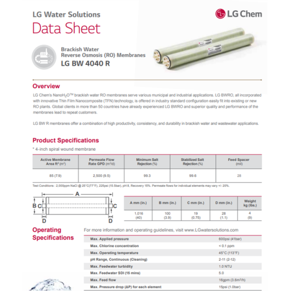 LG TERS OZMOS MEMBRANLARI
