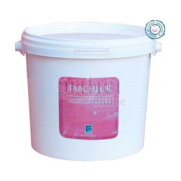 GEMAŞ “TABCHLOR-MULTİ” STABİLİZE TRİKLOR TABLETİ, 200 GR. YOSUN ÖNLEYİCİ VE ÇÖKTÜRÜCÜ (5 KG)